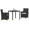 vidaXL Garden Dining Set 3 pcs Beige poly rattan