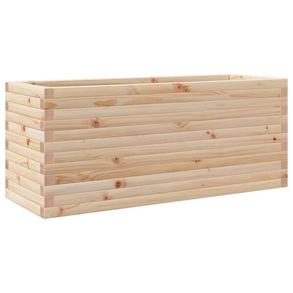 vidaXL Garden Planter Natural Pine Solid Pinewood 43.3 x 15.7 x 18.1 in