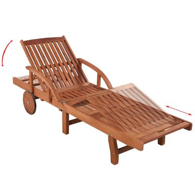 vidaXL Sun Loungers 2 pcs with Table Solid Acacia Wood