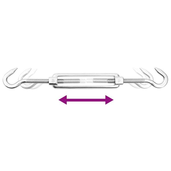 vidaXL Sunshade Sail Accessory Silver Stainless Steel Medium