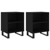 vidaXL Bedside Cabinet Set of 2 Black Engineered wood Medium