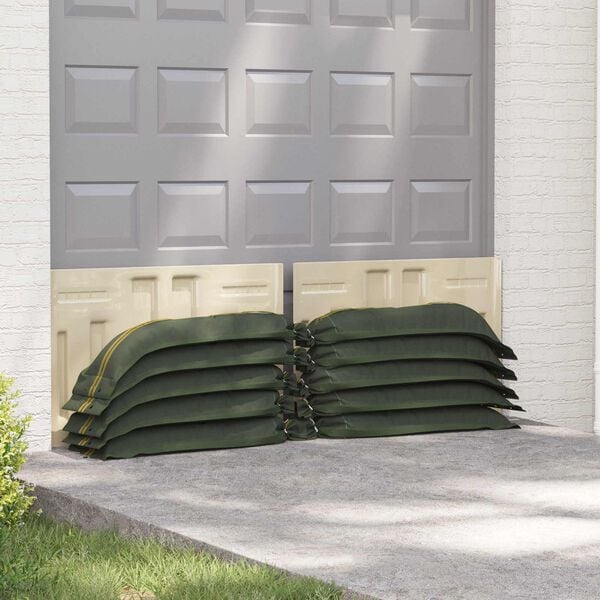 vidaXL Sandbags 25 pcs Dark Green 40.6"x9.8" HDPE