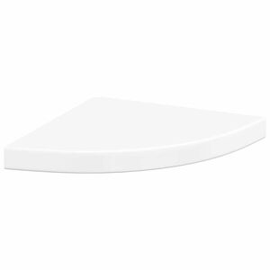 vidaXL Corner Shelf High gloss white Honeycomb MDF, metal 13.8x13.8x1.5 in
