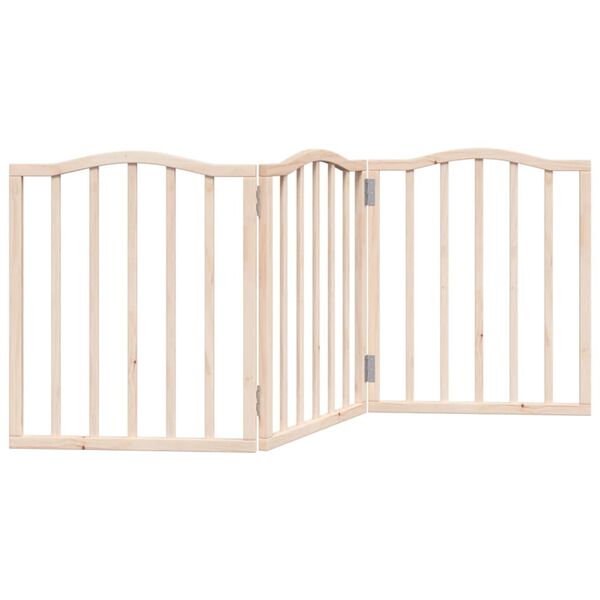vidaXL Dog Gate Set of 3 Poplar wood 59.1 in long Foldable Dog Gate