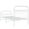 vidaXL Bed Frame White Steel Single Metal Bed Frame Rectangular