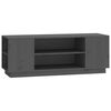 vidaXL TV Cabinet Gray Solid Pine Wood 43.3 x 13.8 x 15.9 in TV Cabinet