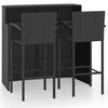 vidaXL Garden Bar Set Black PE rattan, powder-coated steel Medium