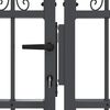 vidaXL Fence Gate with Spear Top Black 159.8"x 29.5" Powder-coated Steel