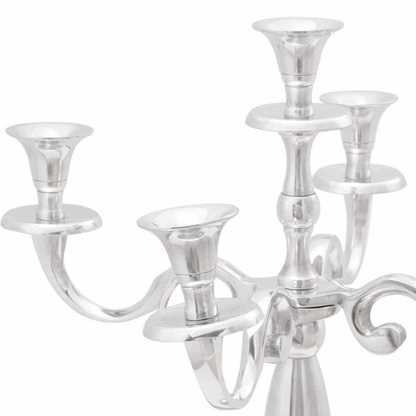 vidaXL Candle Holder Silver 15.35 x 15.35 x 23.62 in Aluminium