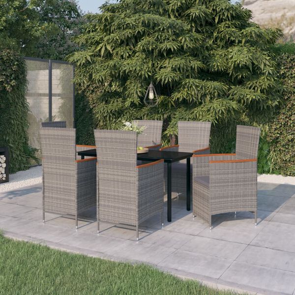 vidaXL Garden Dining Set Gray