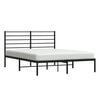 vidaXL Bed Frame Black Powder-Coated Steel Double Bed Frame
