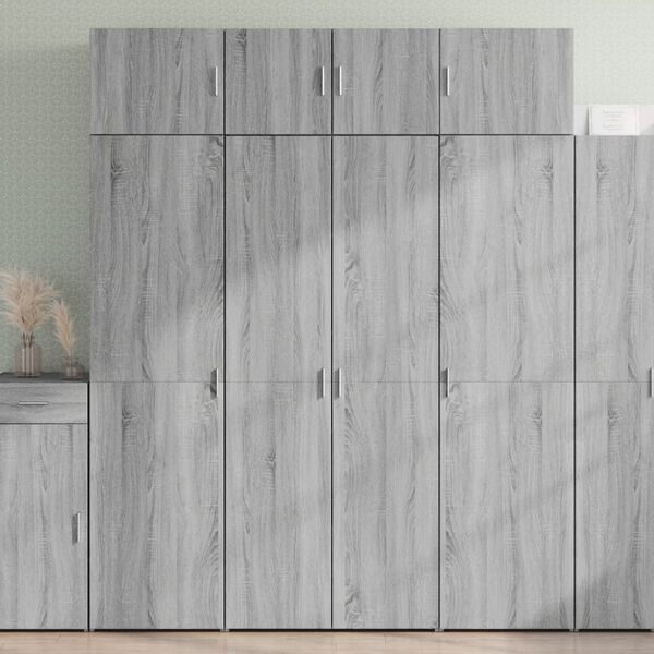 vidaXL Highboard Gray Sonoma 31.5"x16.7"x72.8" Engineered Wood