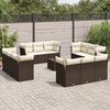 vidaXL Garden Sofa Set Brown, Cream white