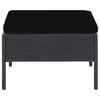 vidaXL Garden Lounge Set Black Poly rattan, powder-coated steel