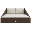vidaXL Daybed Brown, Cream White PE Rattan, Polyester, Steel