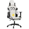 vidaXL Gaming Chair White and Black Faux Leather, Metal, Plywood, Plastic