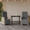 vidaXL 3 Piece Bistro Set with Cushions Light Grey Poly Rattan