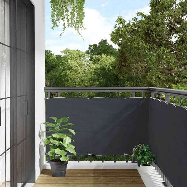 vidaXL Balcony Privacy Screen Anthracite 118.1x47.2" PVC