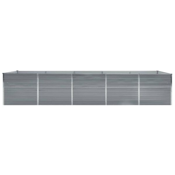 vidaXL Raised Bed Grey Galvanized Steel 157.5 x 31.5 x 30.3 in