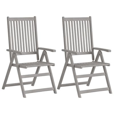 vidaXL Patio Reclining Chairs 4 pcs with Cushions Solid Acacia Wood