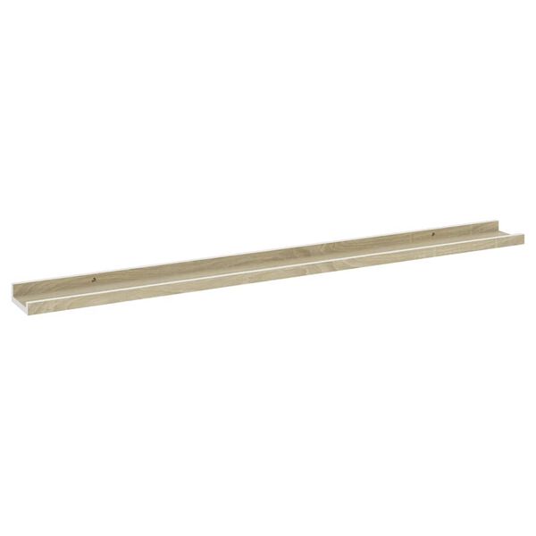 vidaXL Wall Shelf Set of 2 White and sonoma oak