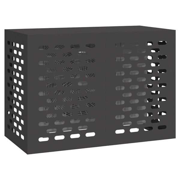 vidaXL Air Conditioner Cover Black 39.37 x 19.69 x 27.56 in Steel