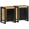 vidaXL Bedside Cabinet Set of 2 Mango wood Solid rough mango wood, iron