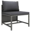 vidaXL Garden Lounge Set Grey PE (polyethylene) rattan, powder-coated steel