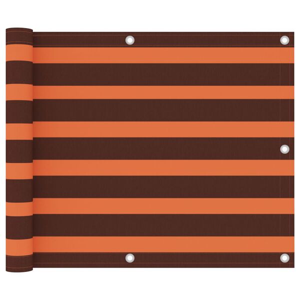 vidaXL Balcony Screen Orange and Brown 29.5x196.9" Oxford Fabric