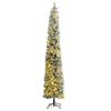 vidaXL Slim Christmas Tree 300 LEDs & Ball Set & Flocked Snow 118.1"