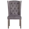 vidaXL Dining Chair Set of 4 Grey Velvet Standard Decorative Inlays