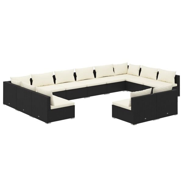 vidaXL Garden Lounge Set Black