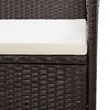 vidaXL Garden Sofa Set Brown PE Rattan Removable Covers Garden Sofa Set