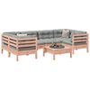 vidaXL Garden Sofa Set Reddish-brown wood, Grey cushions