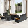 vidaXL Garden Sofa Set 8 pcs Black Poly Rattan