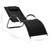 vidaXL Sun Lounger Black and Gray Textilene, Aluminum, Powder-Coated Steel