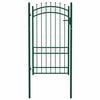 vidaXL Fence Gate with Spikes Steel 39.4x68.9" Green