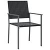 vidaXL Garden Chair Set of 2 Black PE rattan, powder-coated steel