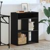 vidaXL Book Cabinet Black Engineered Wood Medium Book Cabinet
