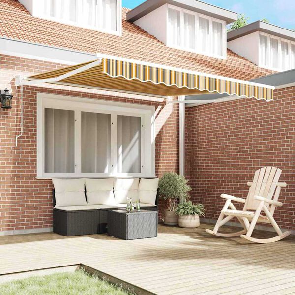 vidaXL Retractable Awning Multicolour 118.11" x 98.43" fabric