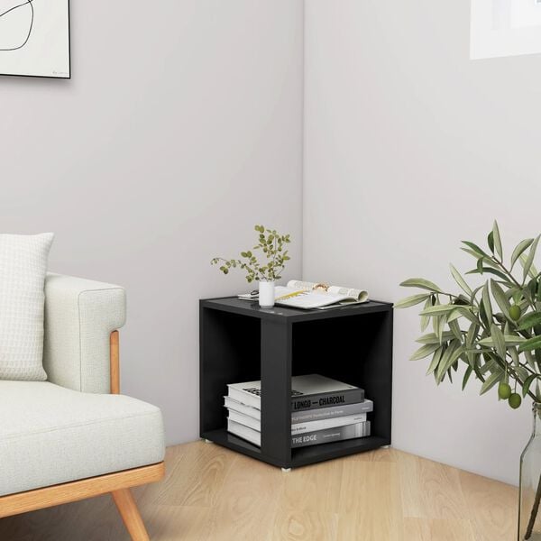 vidaXL Side Table Black Engineered wood Compact Corner Side Table