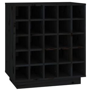 vidaXL Wine Cabinet Black 21.9"x13.4"x24" Solid Wood Pine