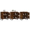 vidaXL Sideboard Set of 3 Smoked Oak Engineered wood, metal Large
