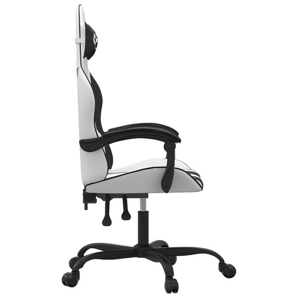 vidaXL Gaming Chair White and Black Faux Leather