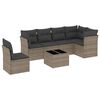 vidaXL Garden Sofa Set Grey PE rattan, powder-coated steel, tempered glass