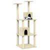 vidaXL Cat Tree Cream Engineered wood, plush, sisal 55.5 in tall