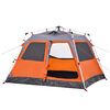 vidaXL Camping Tent Dome 4-Person Gray and Orange Quick Release