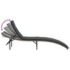 vidaXL Sun Lounger Grey PE rattan, powder-coated steel, 100% polyester