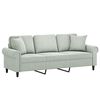 vidaXL 3-seater Sofa Light grey Velvet (100% polyester), metal, textilene