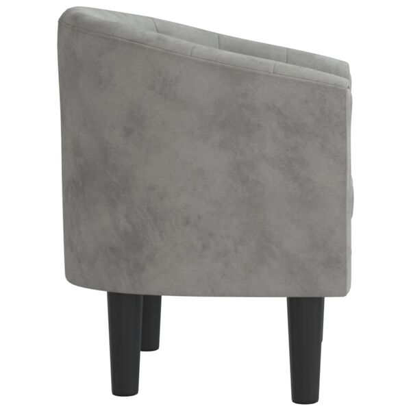 vidaXL Tub Chair Light grey Velvet (100% polyester), Pinewood, Plywood, Foam